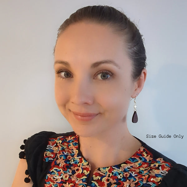 Women wearing Luna Dangles as a size guide.