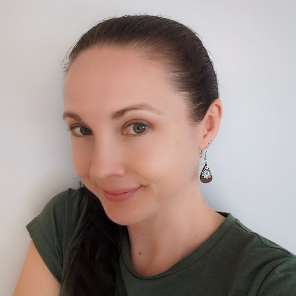 Sage Drops - Wooden Earrings