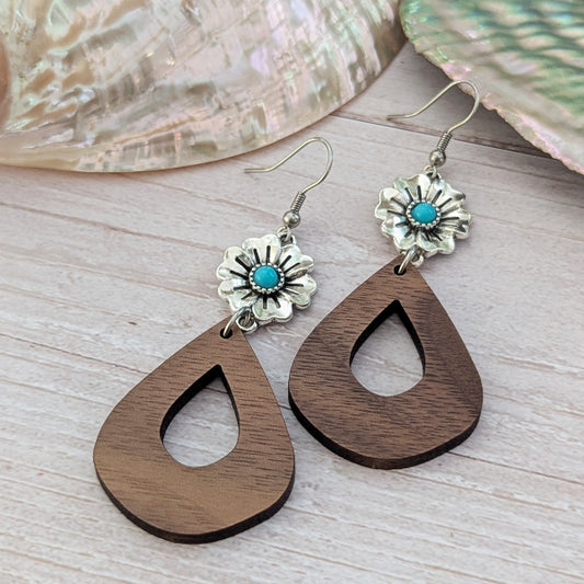 Poppy Dangles - Wooden Earrings
