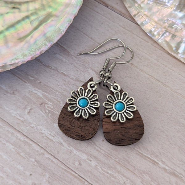 Sage Drops - Wooden Earrings