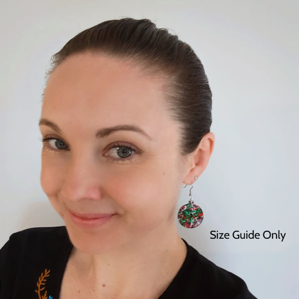 Woman wearing Joy Drops as a size guide. 