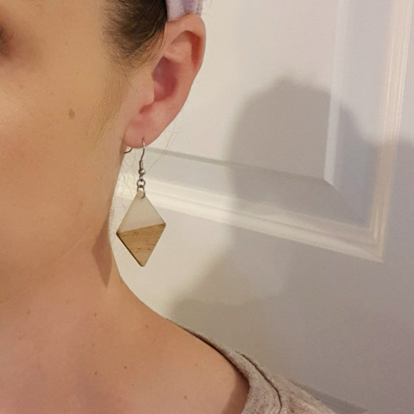 Women wearing Diamond drops as a size guide.