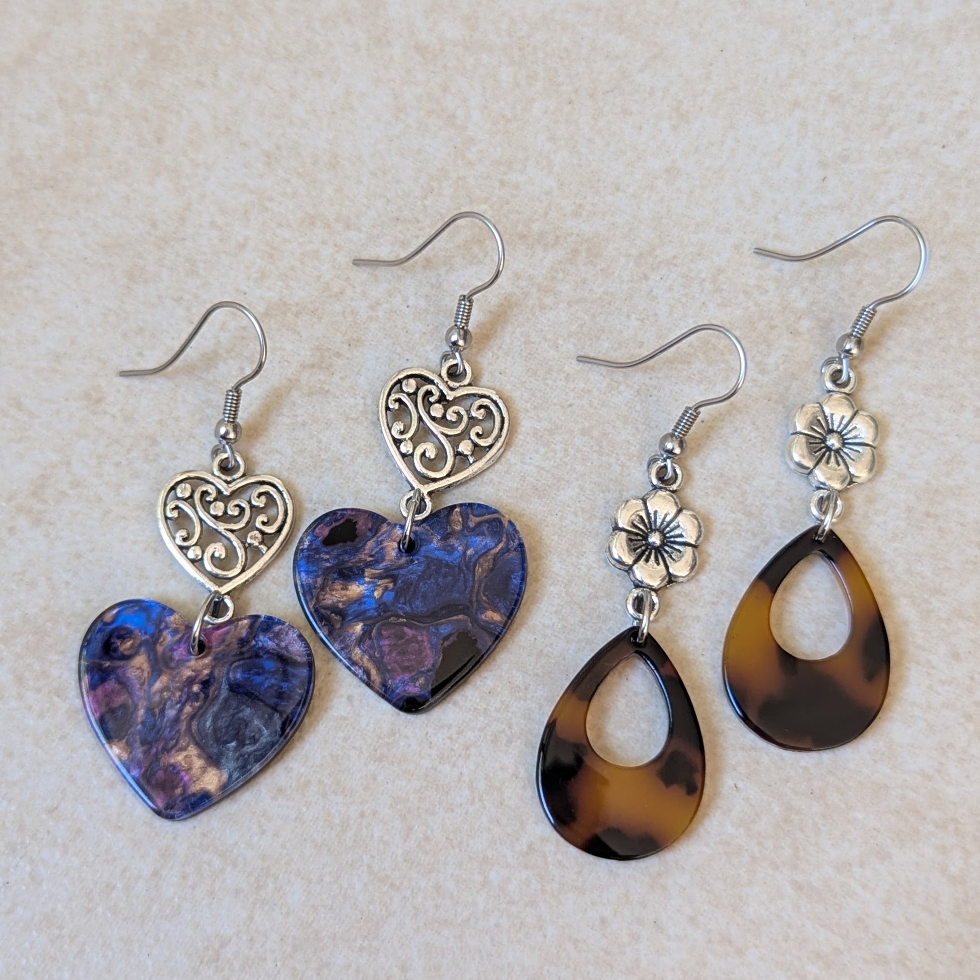 Two pairs of resin earrings.