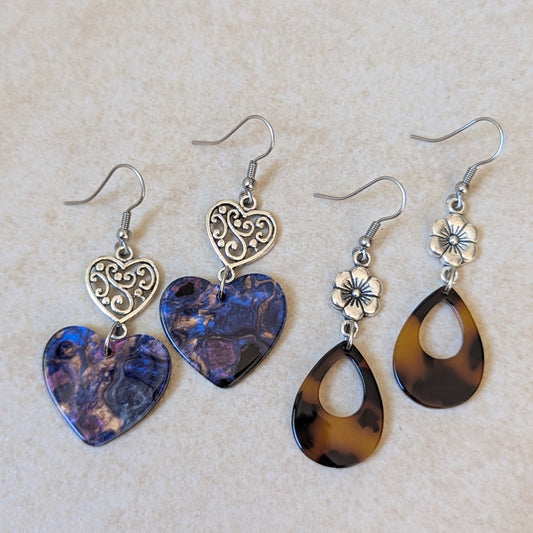 Two pairs of resin earrings.