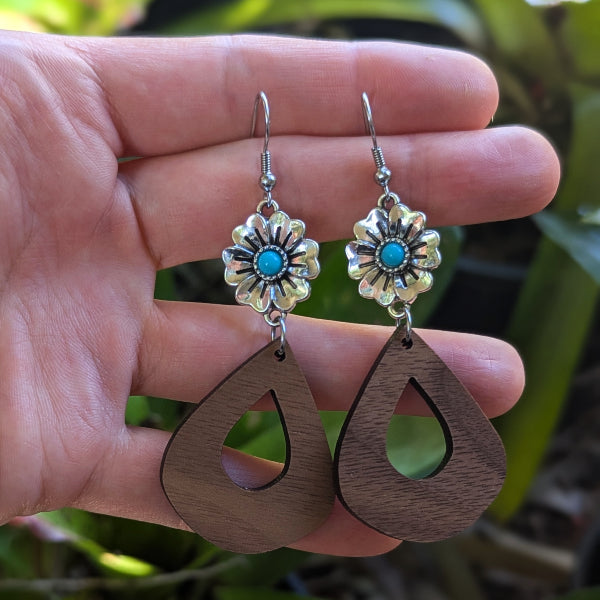 Poppy Dangles - Wooden Earrings