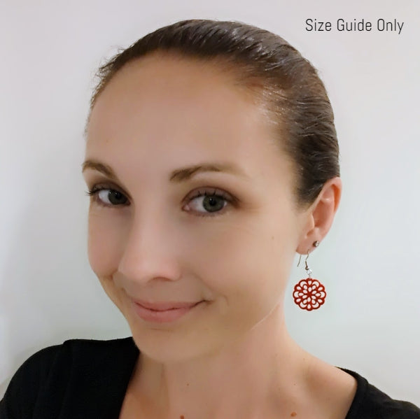 Women wearing Blossom Drops as a size guide.